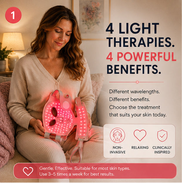 Cordless 4-Lightwave Therapy Face & Neck Mask